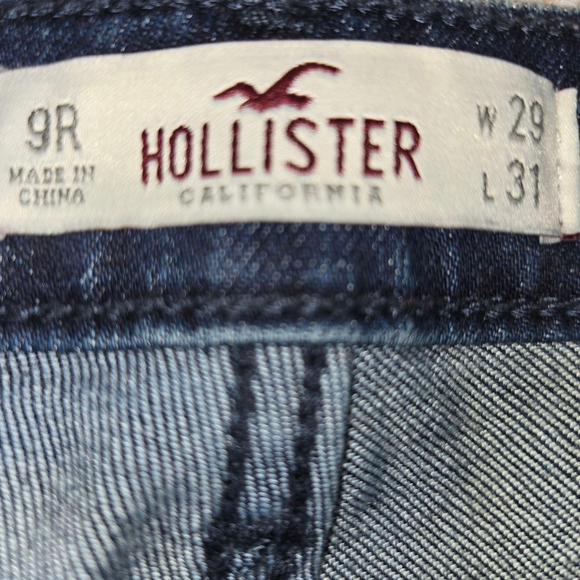 Hollister Blue Distressed Skinny Jeans 9 - Picture 3 of 3
